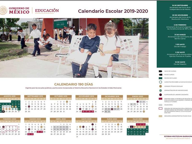 Así quedó el calendario escolar 2019 - 2020