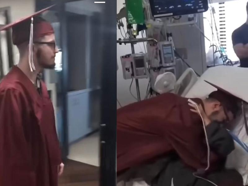  Joven se gradúa en hospital para estar con su madre enferma (video) Foto: TikTok.