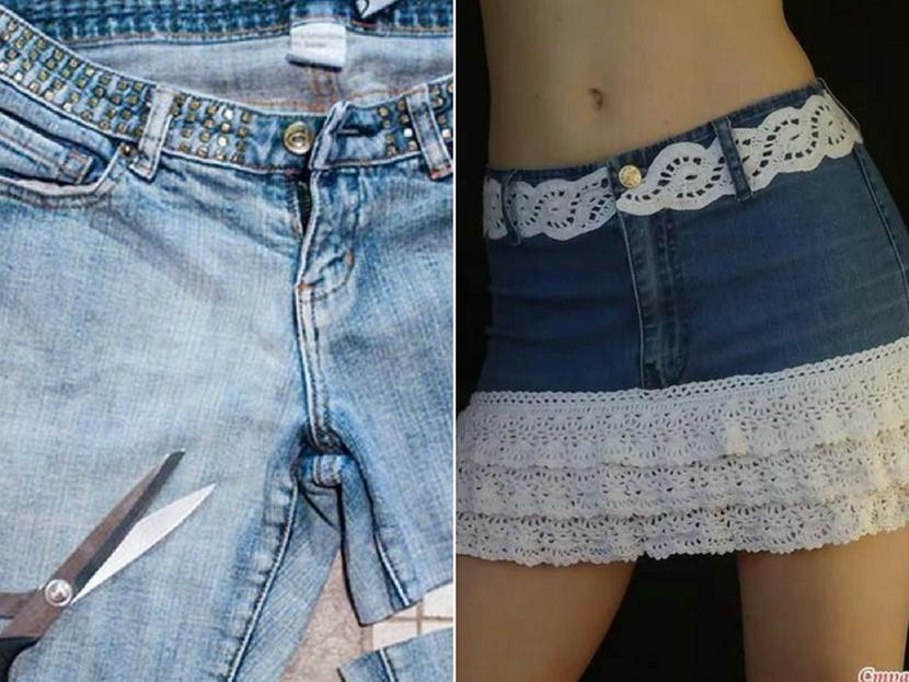 como-reciclar-jeans-viejos-falda
