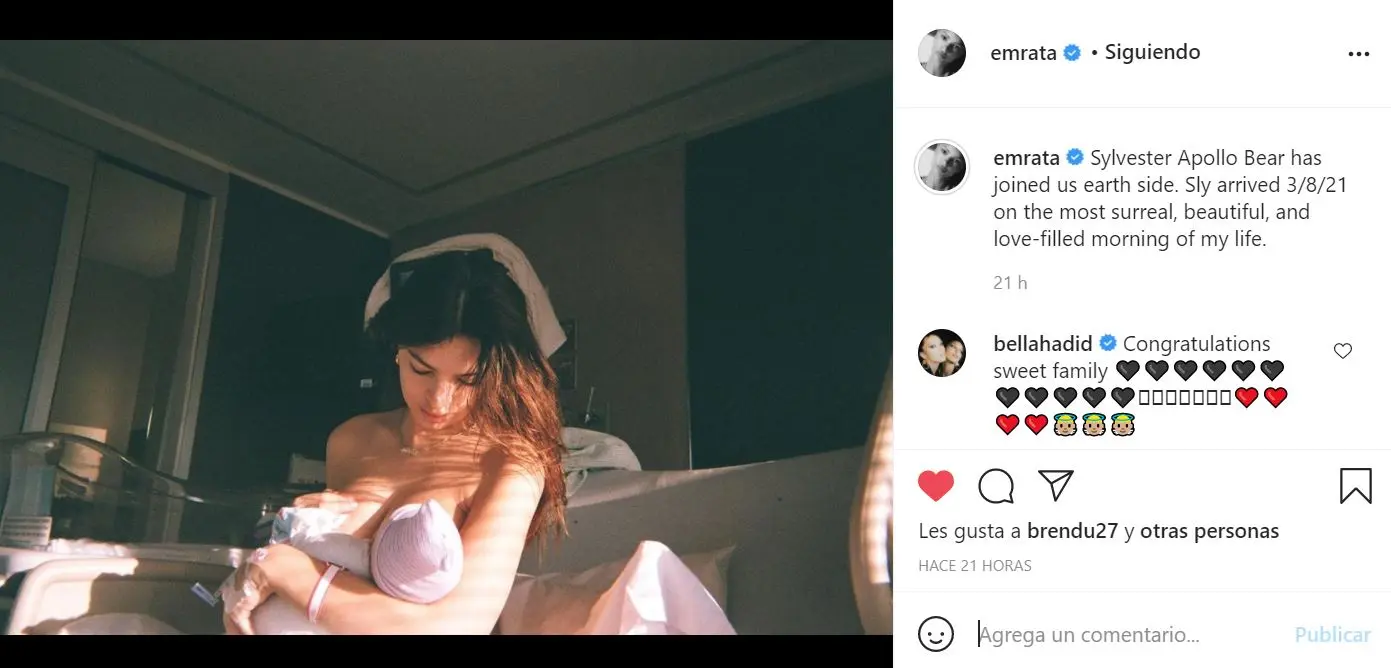 Emily Ratajkowski con su primer hijo / Foto: Instagram