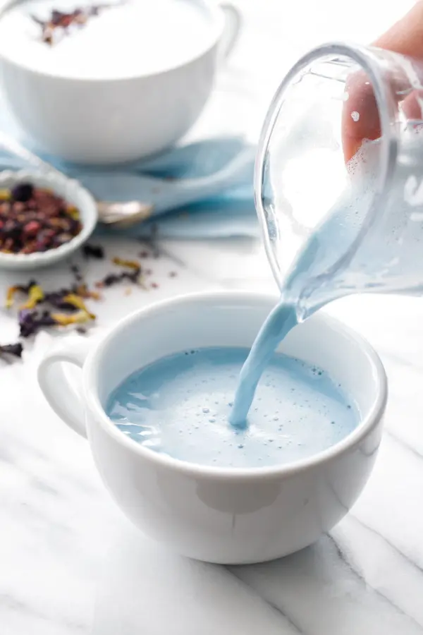 taza de leche azul 