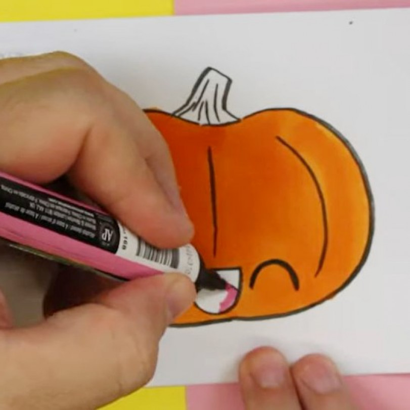  Cómo dibujar una calabaza kawaii de Halloween